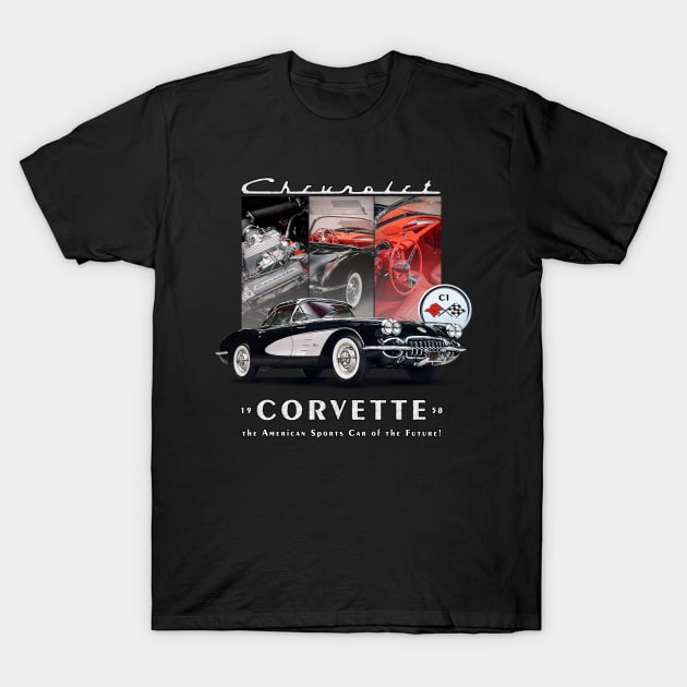 Chevrolet Corvette C1, American Classic Car, American Sports Car of the Future. T-Shirt by Aldison Ymeraj